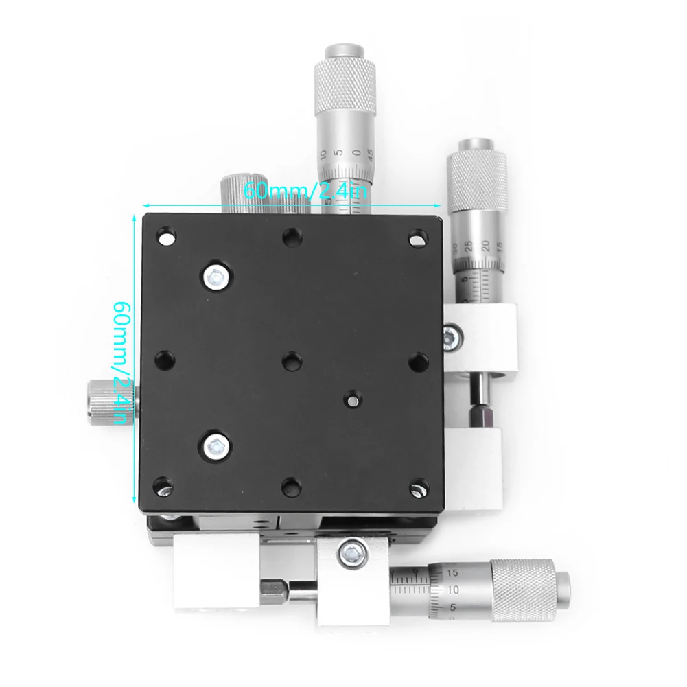 Trimming  LD60-LM XYZ 3-Axes Manual Linear Stage Trimming  Tuning Sliding Table 60 x 60mm Manual Linear Stage