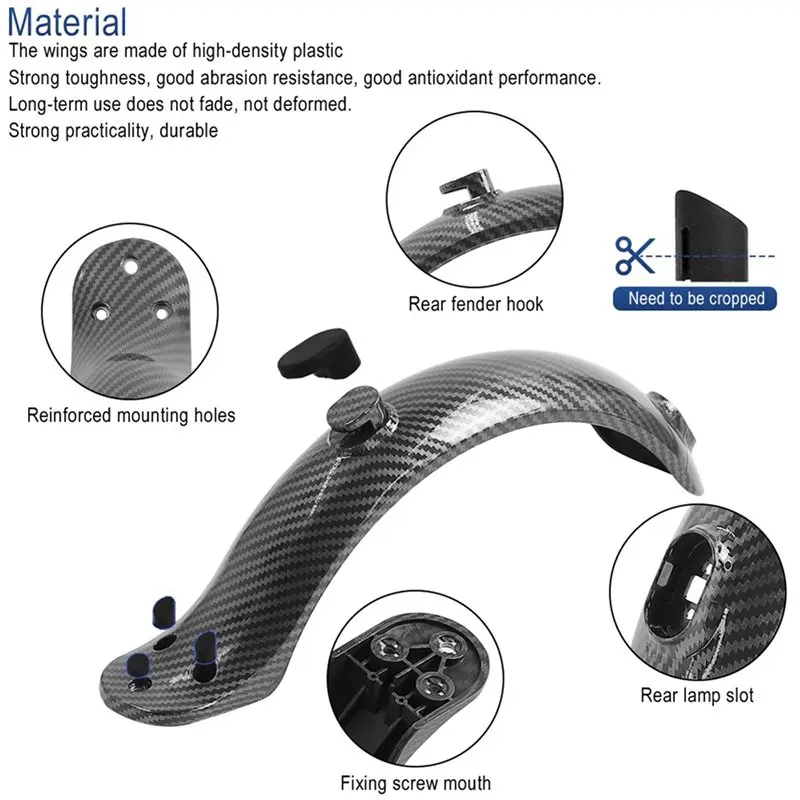 NEW HOT In Stock-Electric Scooter Rear Fender Mudguard Kit For M365/M365 Pro Tyre Splashproof Bracket Set