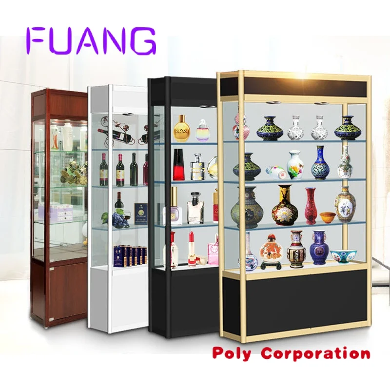 Custom  Aluminum Glass Vitrine Simple Style Jewelry Display Cabinet Shop Mall Decoration Display Cases For Jewelry Showcase