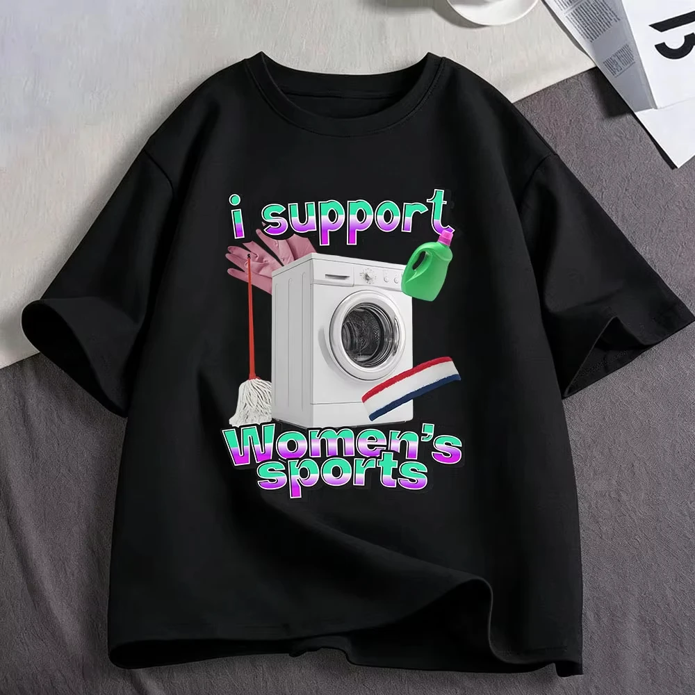 I Support Women's Sports Meme Funny T Shirts Men's Women Clothing Casual Cotton T-shirts Fashion Oversized Short Sleeve T-shirt