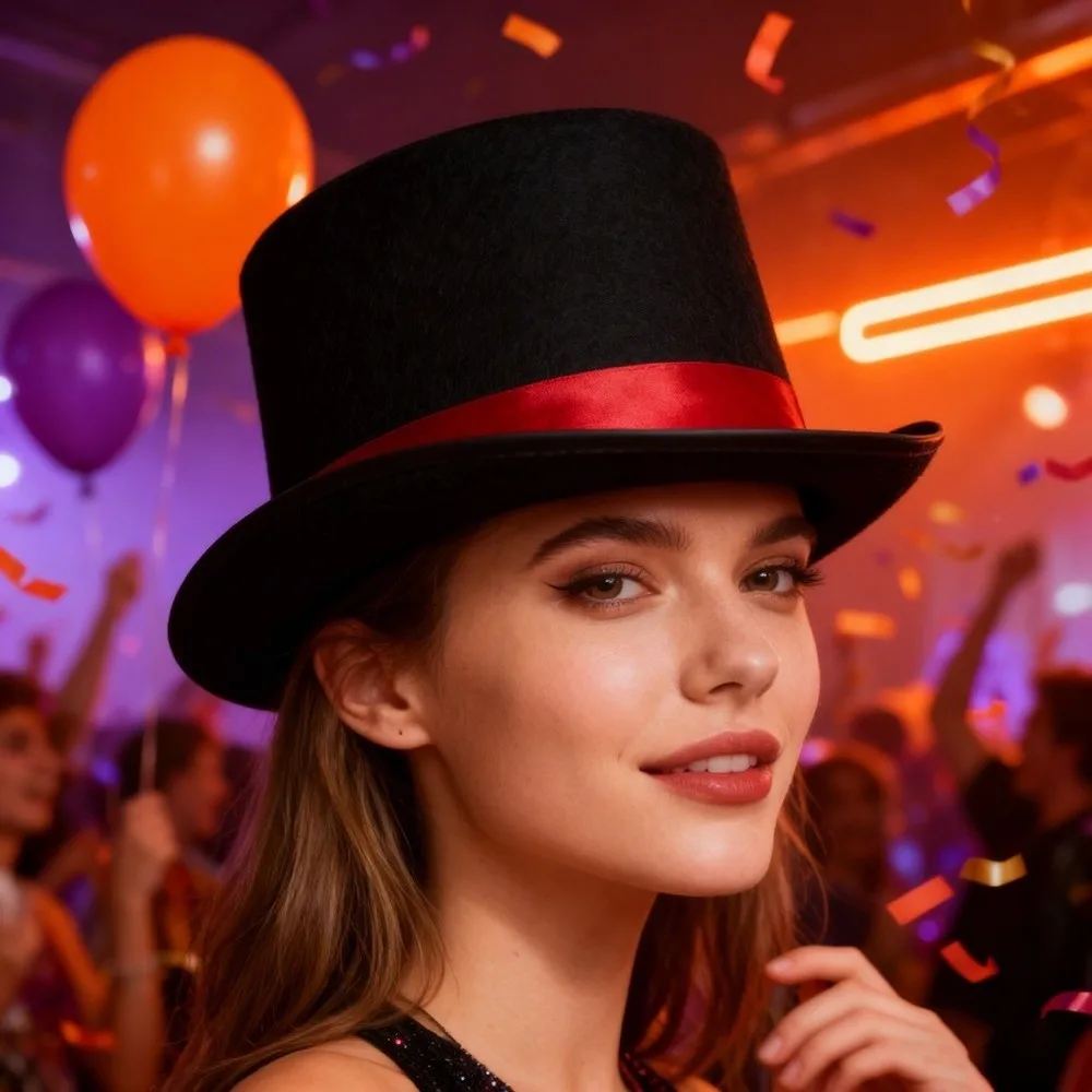 Sombrero de Mago para Disfraces de Carnaval, Sombrero de Caballero para Representaciones Escénicas, Juego de Roles, Decoración Divertida, Sombrero de Fiesta