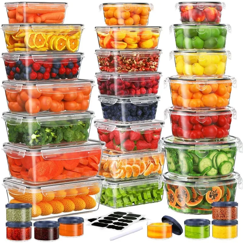 

60-Piece Large Food Storage Containers Set - Leakproof, BPA-Free Plastic with Lids Airtight for Kitchen Storage and Organization