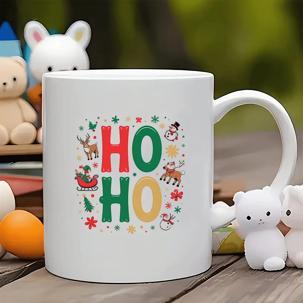 

11oz mug Christmasthemed sticker set kids cup family office coffee cup Christmas gift set with lively and cute Chris