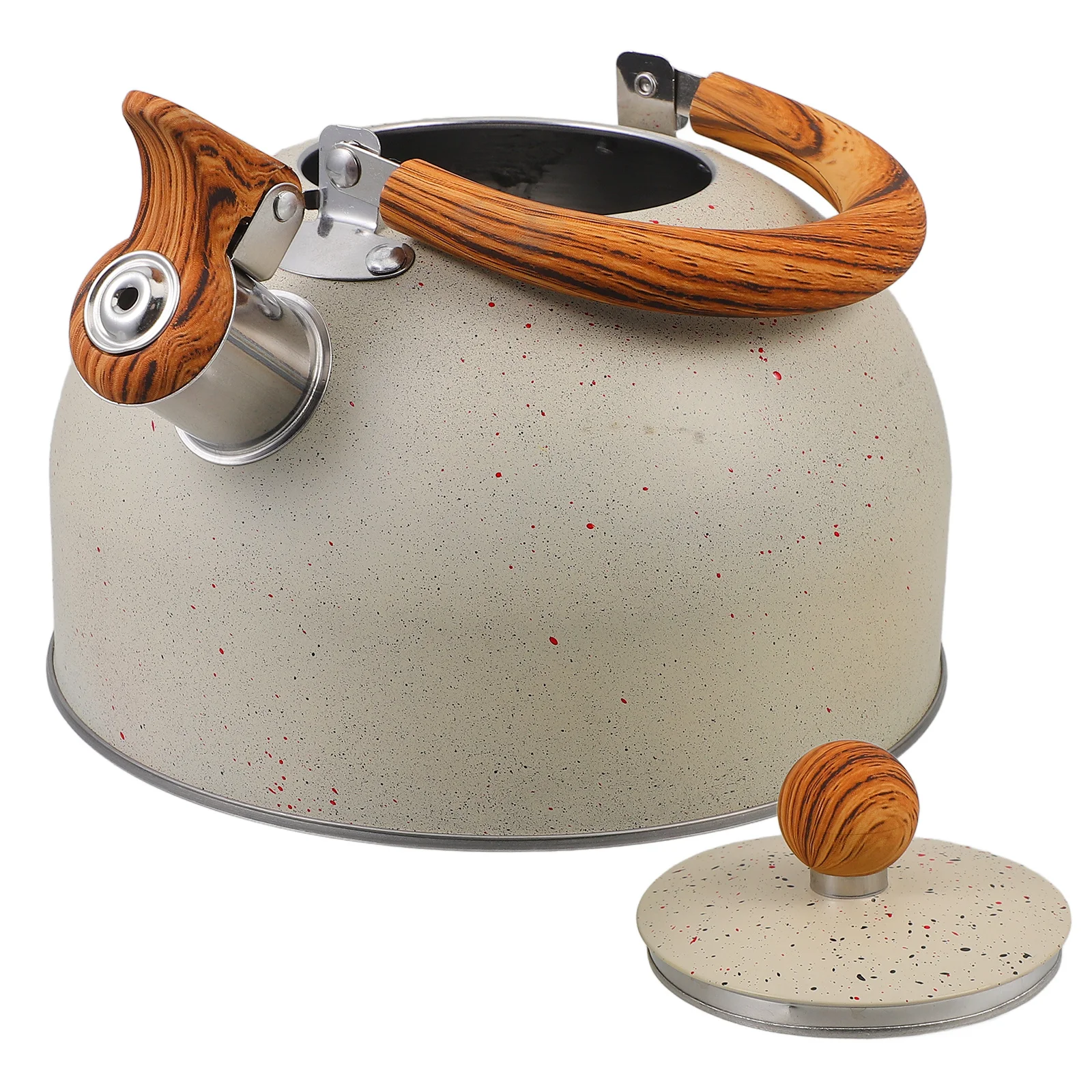 

Stainless Steel Kettle Household Water Kettle Stovetop Kitchen Boiler Wood Wrapped Handle