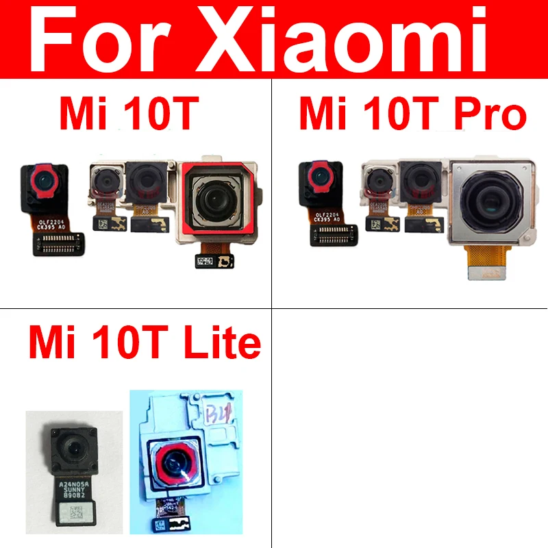 Front & Rear Camera Module For Xiaomi Mi 10T / Mi 10T Pro / Mi 10T Lite 5G Small Facing Back Main Camera Flex Cable Spare Parts