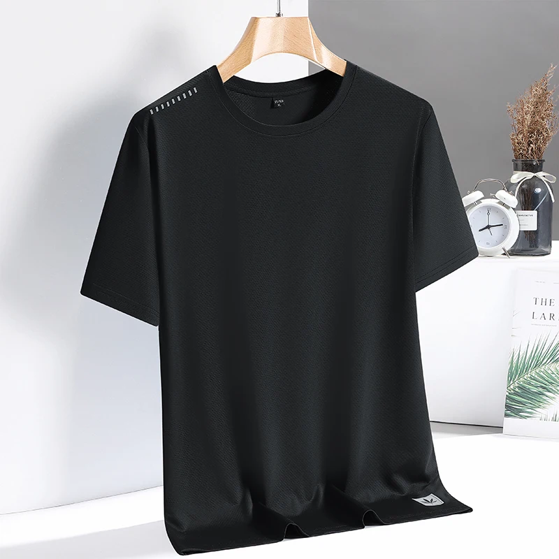 Quick Dry Sport T Shirt Men\'S 2024 Short Sleeves Summer Casual White Plus OverSize 6XL 7XL 8XL 9XL Top Tees GYM Tshirt Clothes