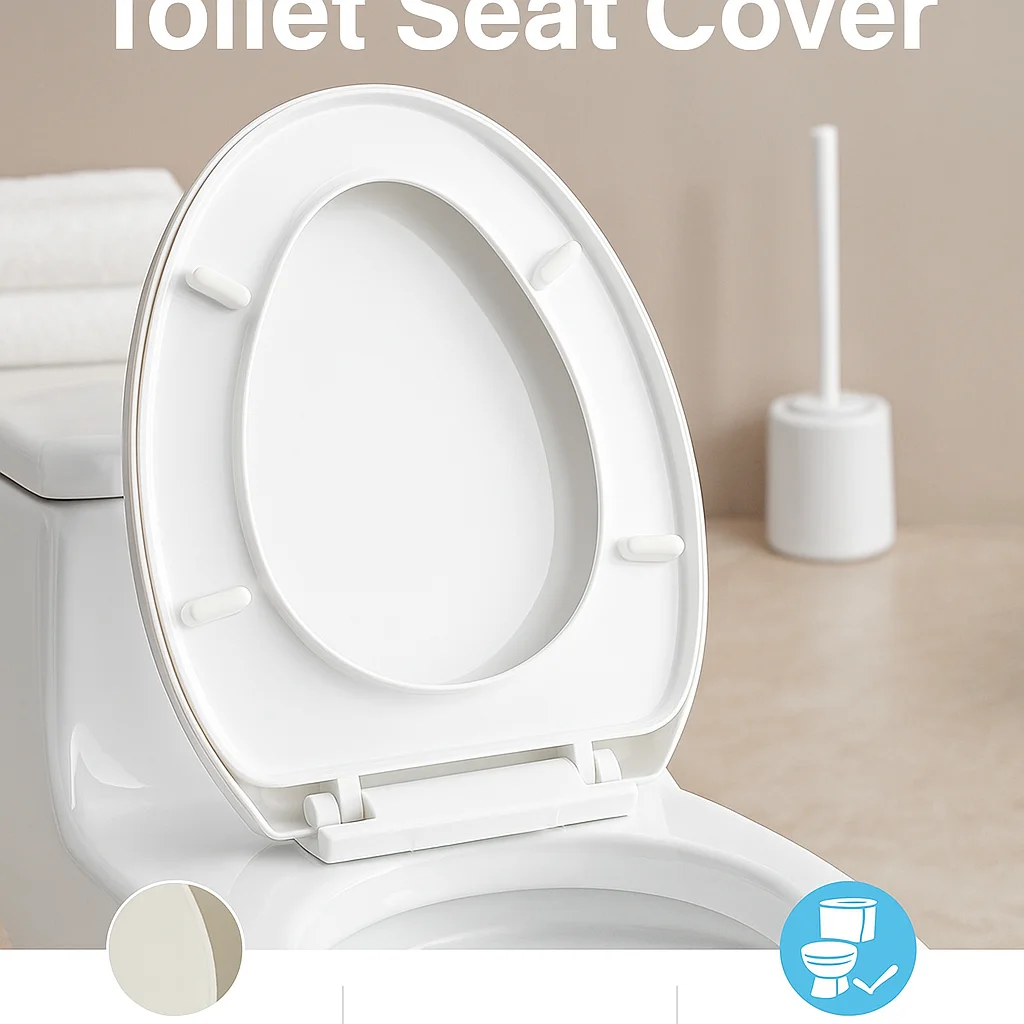 

Sturdy Toilet Seat, Premium Grade Build, Quiet Close Toilet Lid for Hotel Office Bathroom