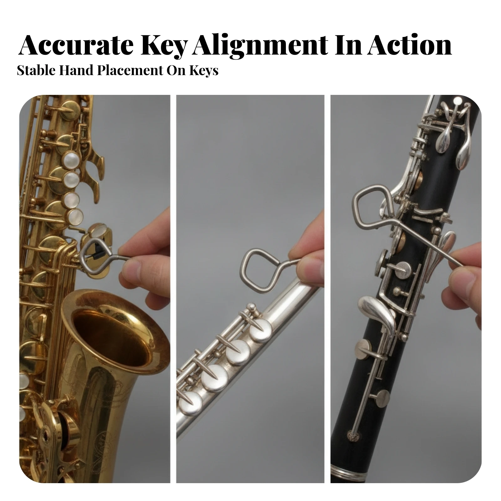 4 Pieces Saxophone Key Alignment Tool Slim Key Alignment Tool Metal Controlled for Musicians