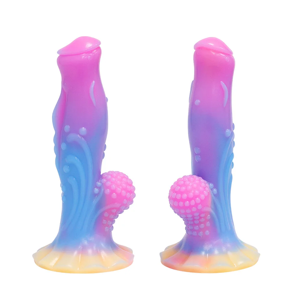 TleMeny Soft Silicone Luminous Monster Anal Dildo Butt Plug Anus Masturbator Dilators Suction Cup Adult Sex Toys for Men Women