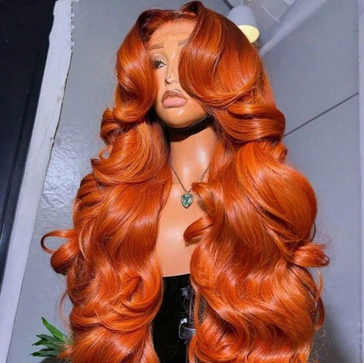 250% Orange Ginger Body Wave Lace Frontal Wigs Human Hair 350 Colored Brazilian 13X4 HD Transparent Lace Frontal Wigs For Women