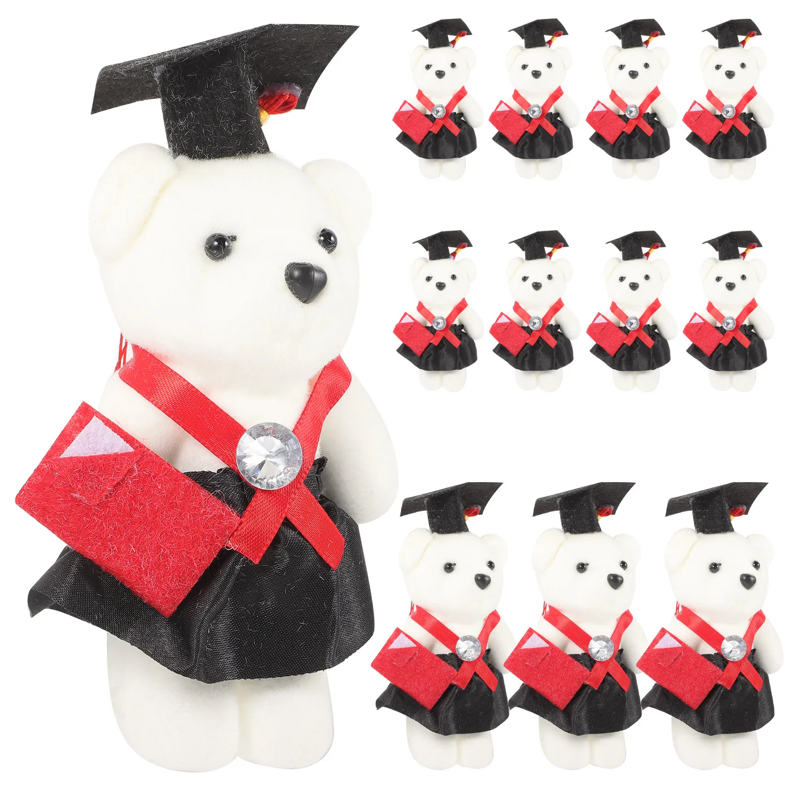 

12Pcs Doctor Bear Stuffed Animal Graduation Gift Bouquet Decor for Party Celebration Ceremony School Commemoration Cute Soft