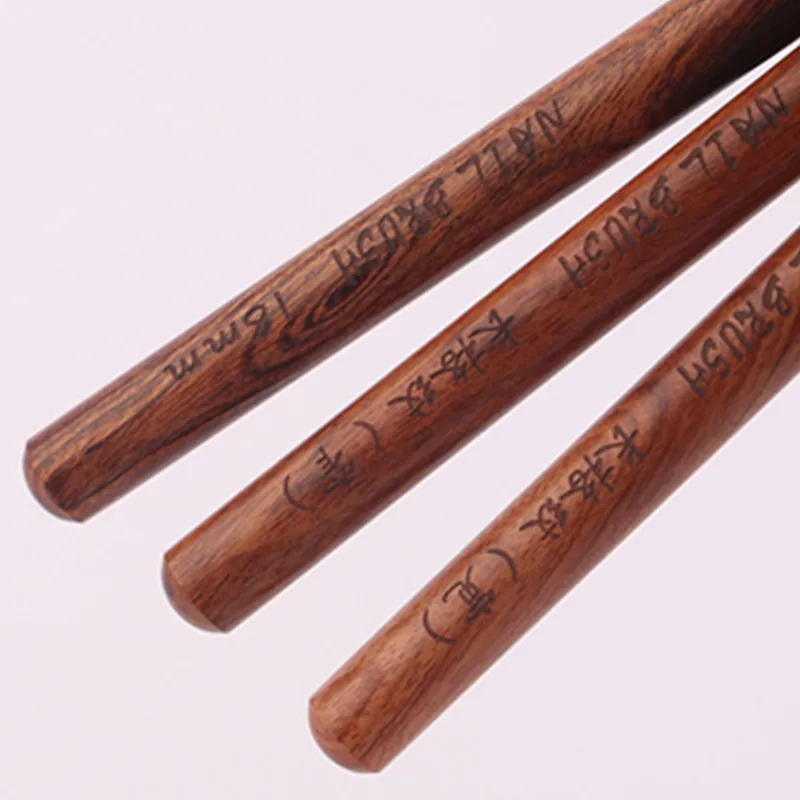 1/3PCS 샌달우드 핸들 브러쉬 아트 라이너 매니큐어 페인팅 브러쉬 UV 젤 익스텐션 빌더 드로잉 펜