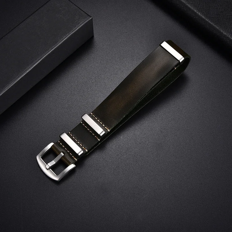 NONE Echtes Leder Uhrenarmband 18mm 20mm 22mm 24mm Armbanduhr Band Uhrenarmbänder Uhr Einstellung Ersatz Zubehör 5
