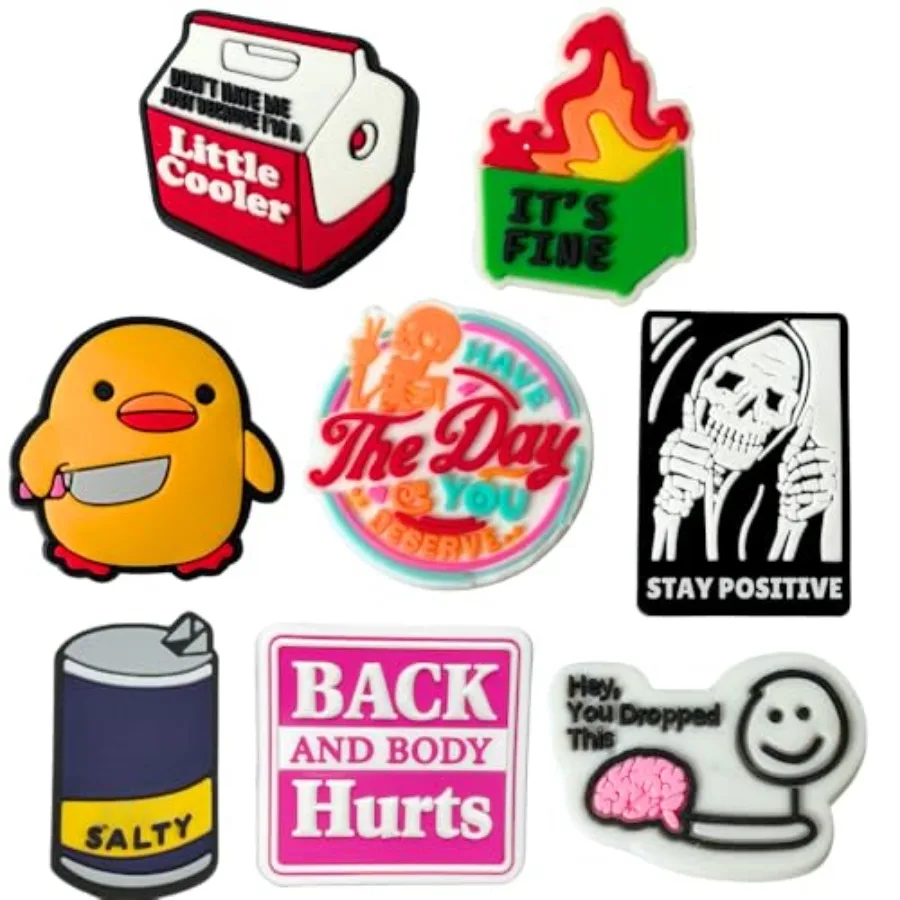 

Подвески для обуви Fy Fun Cute Cool Meme Shoes Sarcastic Anime Cartoon Humor Charm для взрослых, мужчин, женщин, девочек, мальчиков, подростков, Dumpster Fire