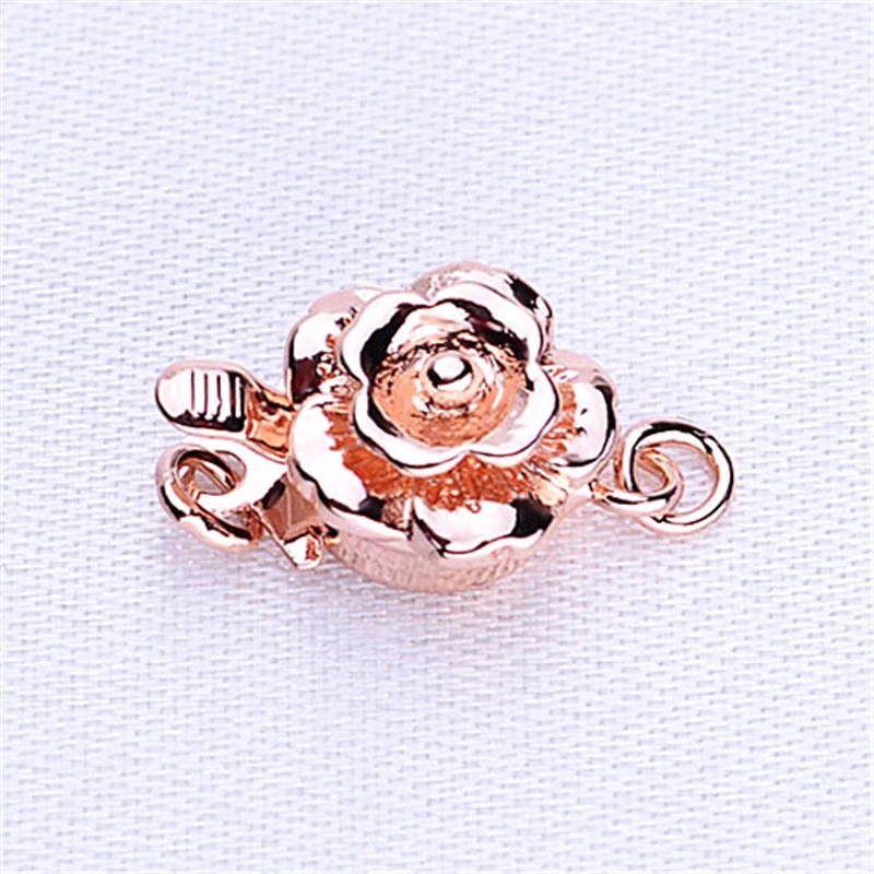 Colored Gold Silver Rose Gold Flower Shaped Insert Jewelry Making Connecting Buckle Diy Bracelet Necklace Tail Accessories