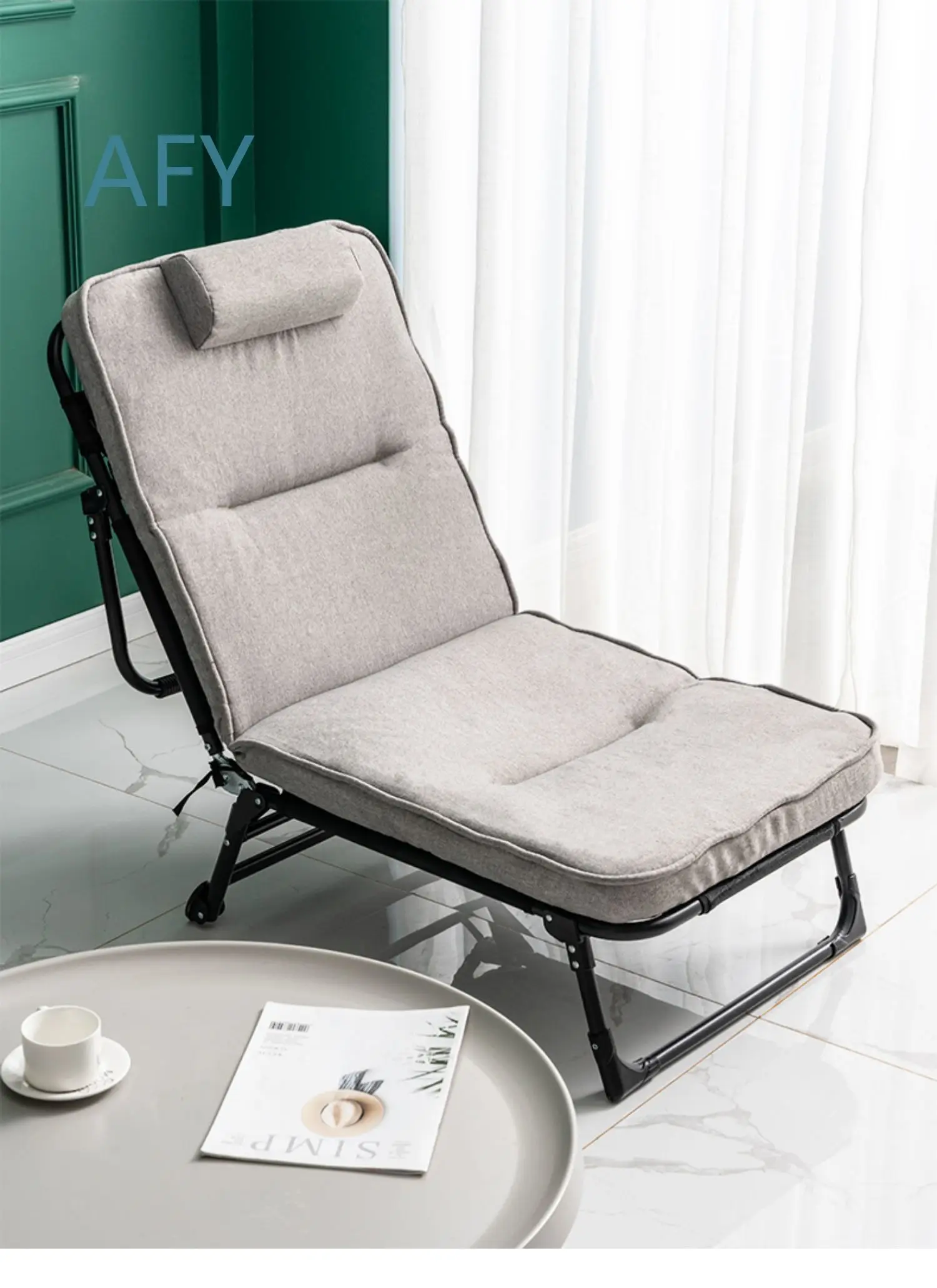 Foldable Chair for Office Home for Travel Pregnancy Support Portable Recliner Adjustable Backrest Lightweight Ergonomic Desk
