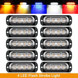 10/4PCS 4LED Universal Led Side Marker Car Lights Indicator Lamp for Trailer Trucks Caravan Clearance Lamp Surface Mount 12-24V