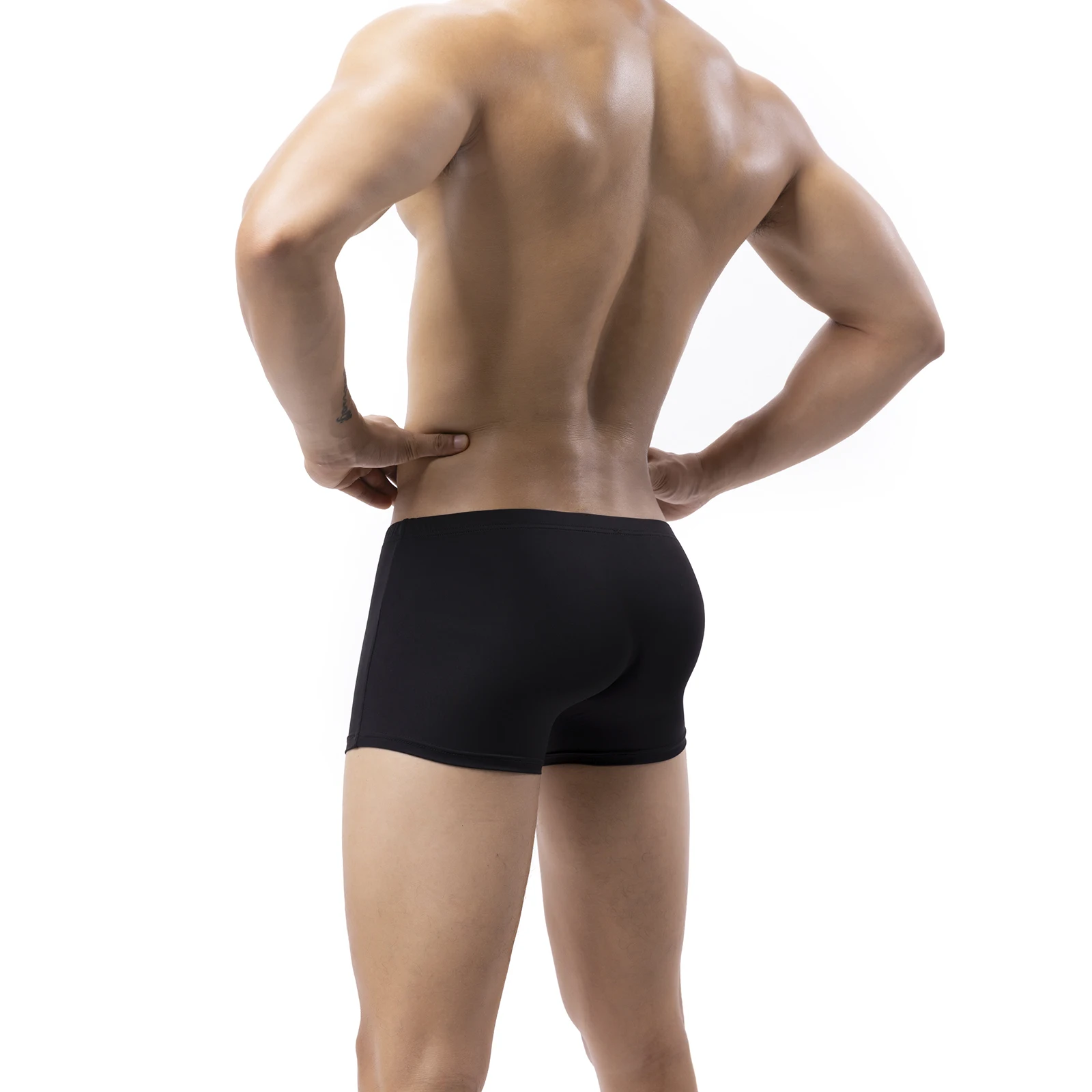 Seamless Boxers Men Penis Pouch Transparent Sexy Underwear Man Ice Silk Boxershorts Underpants Ultra-thin Shorts