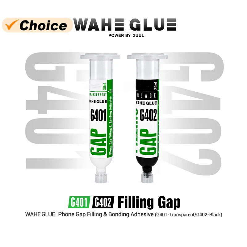 2UUL WAHE G401 G402 30mL Filling Gap Glue Bonding Adhesive Fast Curing Buffer Glue for Mobile Phone Screen Frame Repair Tools
