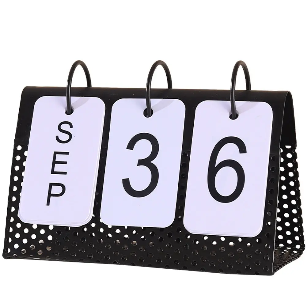 

Metal Perpetual Desk Calendar Iron Frame Desktop Calendar Ornament for Living Room Bedroom Study Office Home Decor Creative