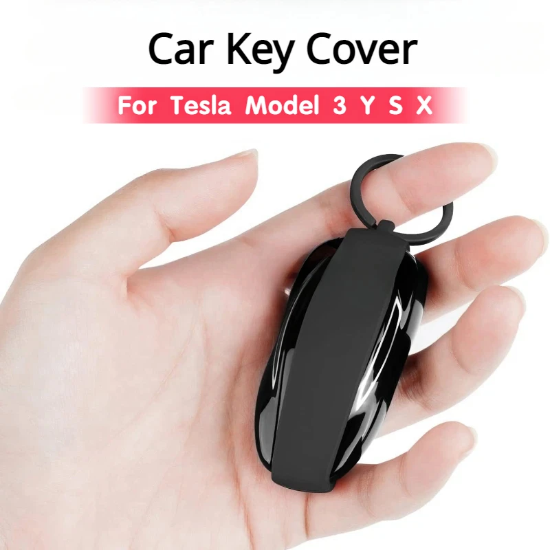 

Car Key Fob Case Silicone Cover for Tesla Model 3 Y S X Bikini with Metal Keychain Holder Anti Scratch Soft Shell Accessories