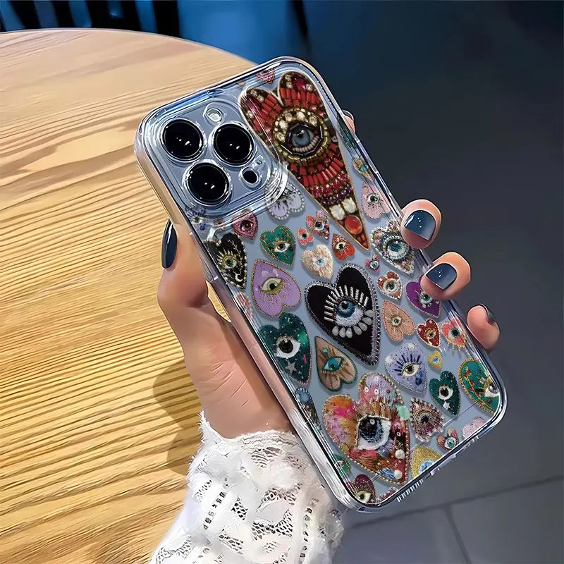 Luxury Evil Eye Fashion Lucky Case For Samsung A55 A35 A25 A15 A07 A17 A27 A37 A57 A06 A16 A26 A36 A56 Transparent Soft Cover