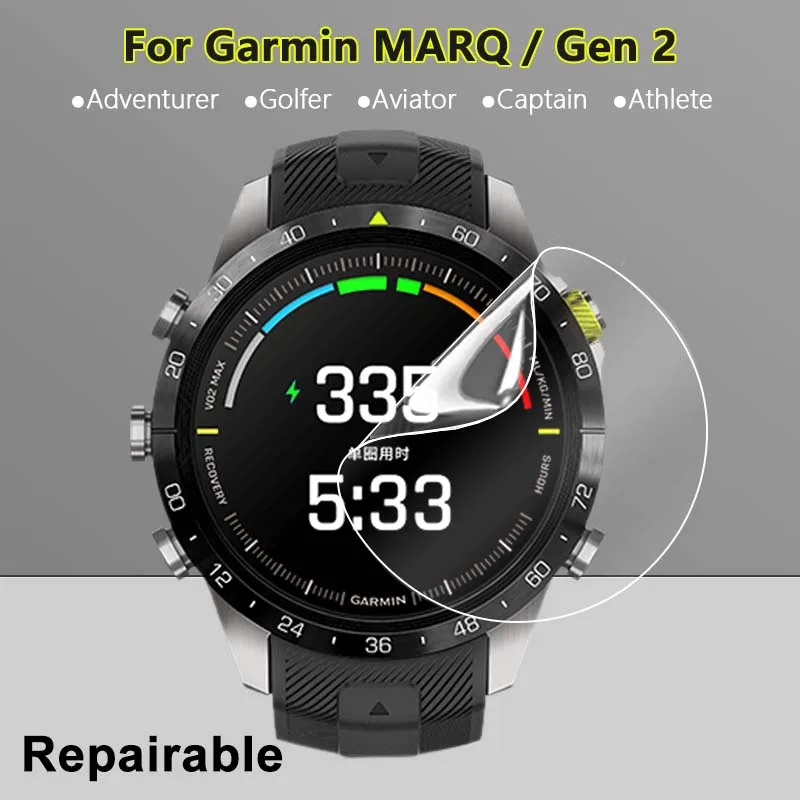 Ultra Clear Slim Screen Protector For Garmin MARQ Gen 2 Athlete Golfer Adventurer Soft TPU Hydrogel Film -Not Tempered Glass