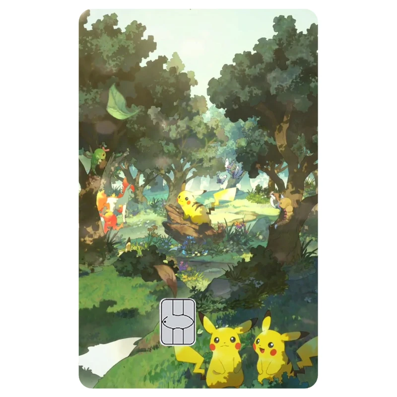 【S12】 PTCG Pocket Card Illustration‌ Series Credit Card Skin Pocket Monsters Stickers for VISA JCB and Other IC Card Decorations view 4