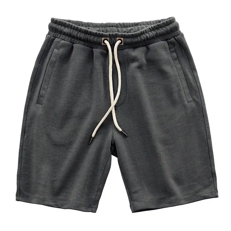 شورت رجالي صيفي كاجوال محبوك خفيف الوزن فضفاض رياضي بطول ثلاثة أرباع للعمل، مريح وقابل للتنفس وشبابي