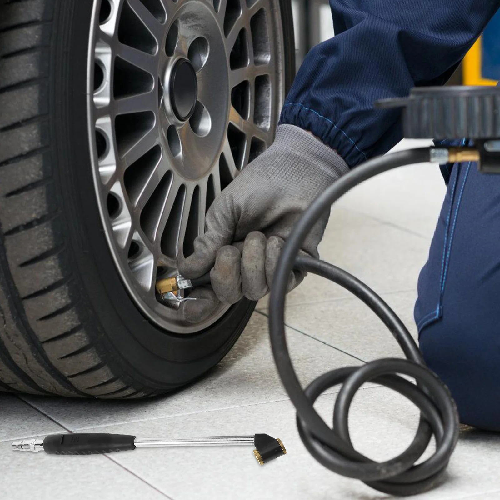 

Double-End Straight Air Chuck Car Tire Inflator Nozzle Quick Inflation for Various Vehicles Long-Lasting Performance