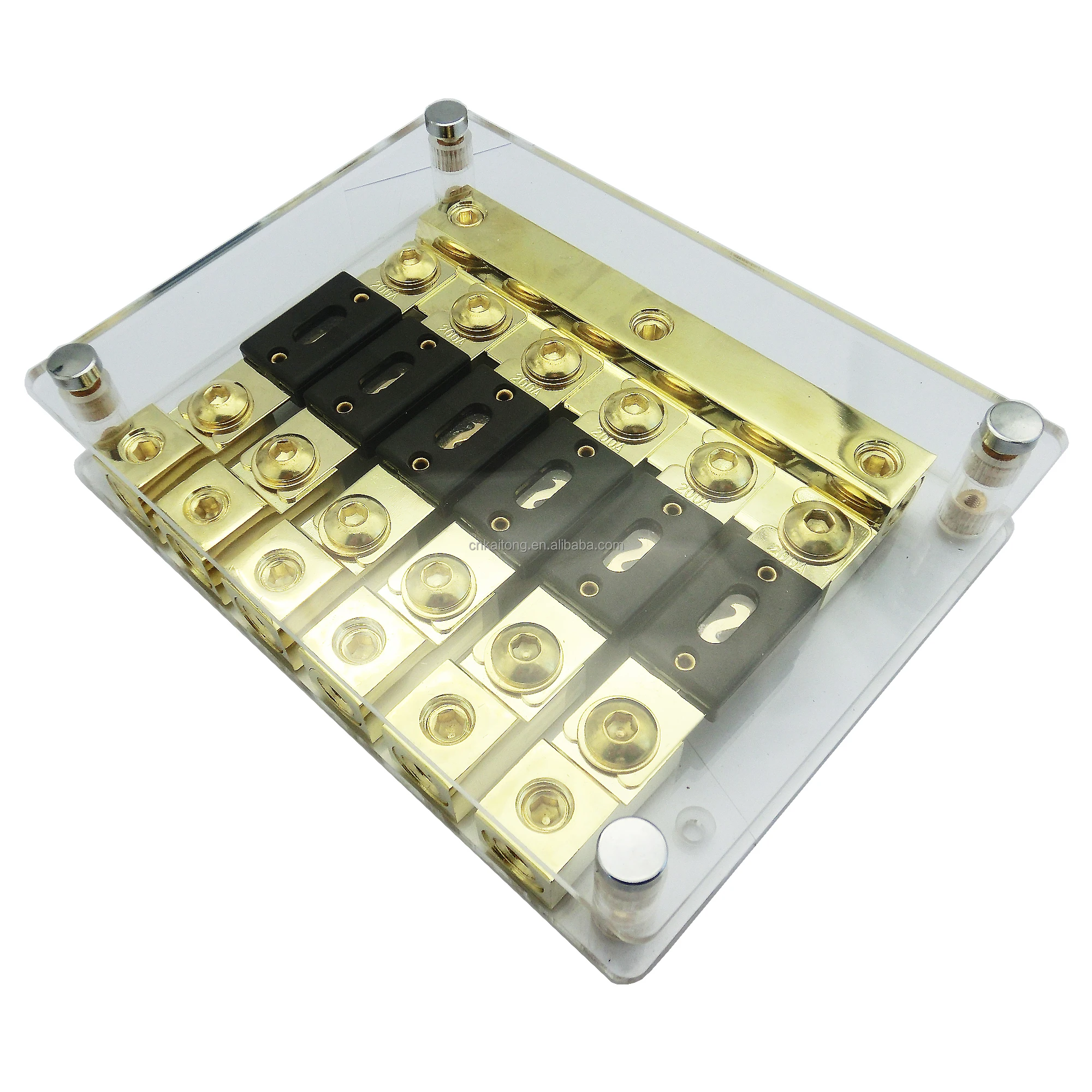 Distribution Blocks 0 2 4 Gauge Auto Audio 12v 100 200 400 Amp ANL 6 Fuse ANL Fuse Holder Box Block Used in Automotive Car Audio view 6