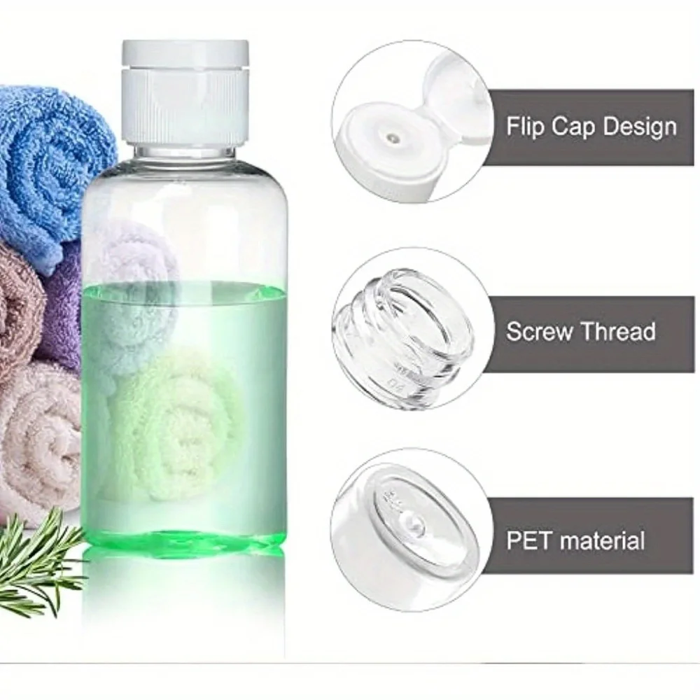 20PCS 20/30/50ml Squeezable Leak-proof Bottles with Flip Cap Refillable Travel Portable Container for Shampoo Mini Size Vials