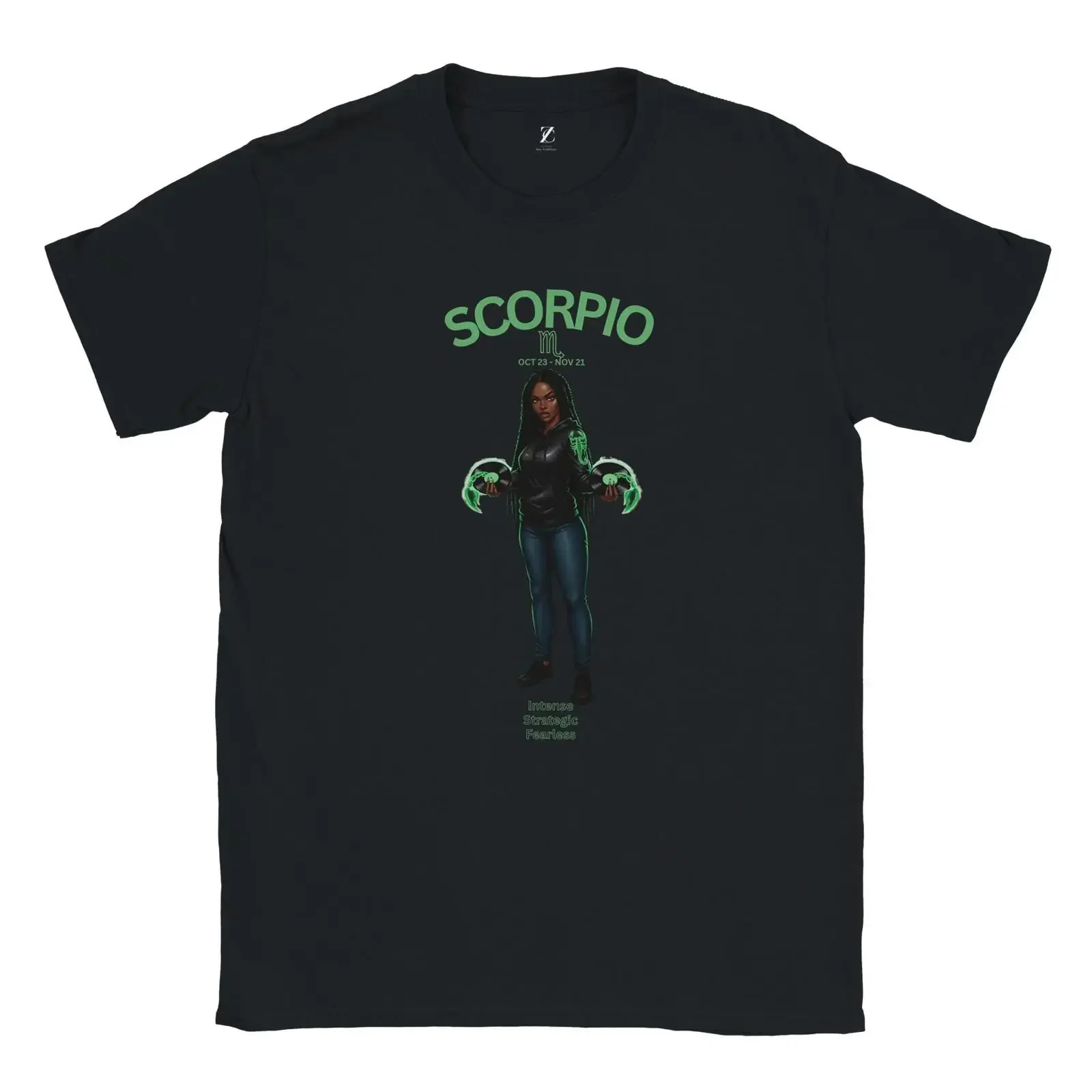 T-shirt Zodiaque Scorpion – Streetwear Astrologique Intense, Stratégique et Sans Peur – Style Vintage Délavé Légèrement Tendance et Élégant Unisexe
