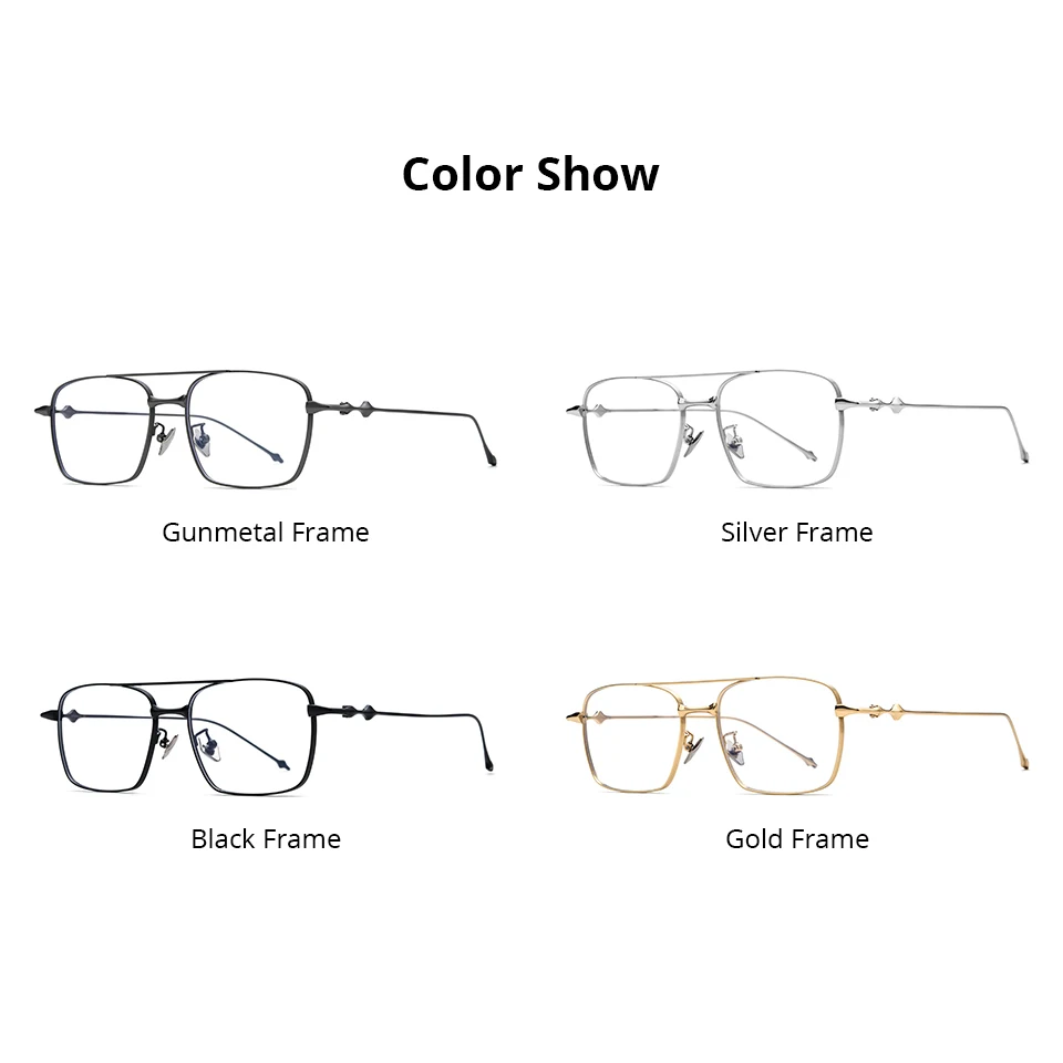 NIANZHEN النظارات الطبية التقدمية النساء قصر النظر عدسة بصرية مكافحة النظارات الزرقاء الرجال مربع النظارات سبيكة الإطار 1911 #6
