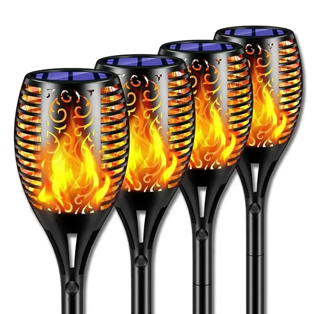 Outdoor Solar Garden Torch Light Flickering Flame 96 LED Waterproof Landscape Lawn Lamp Path Lighting Decor