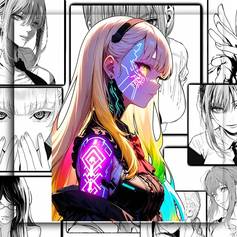 EARLFAMILY Future Neon Girl Peek Car Stickers Machine Tattoo Cool Car Accessories Decal Vinyl JDM ATV Trunk Windows Decoration