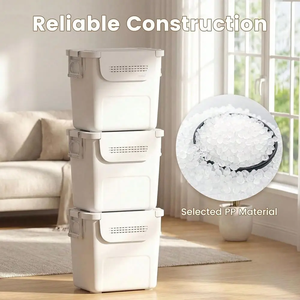 

Pack Plastic Storage Bins, 32QT Stackable Storage Containers With Removable Lids, Latching Handles And Ventilation Holes, Nesta