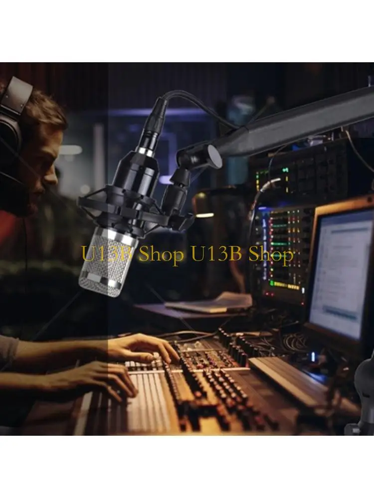 U13B Desktop Microphone Holder Press Adjustable Mic Cantilever Stand Suspension Boom Scissor Arm for Podcasts Live Streaming