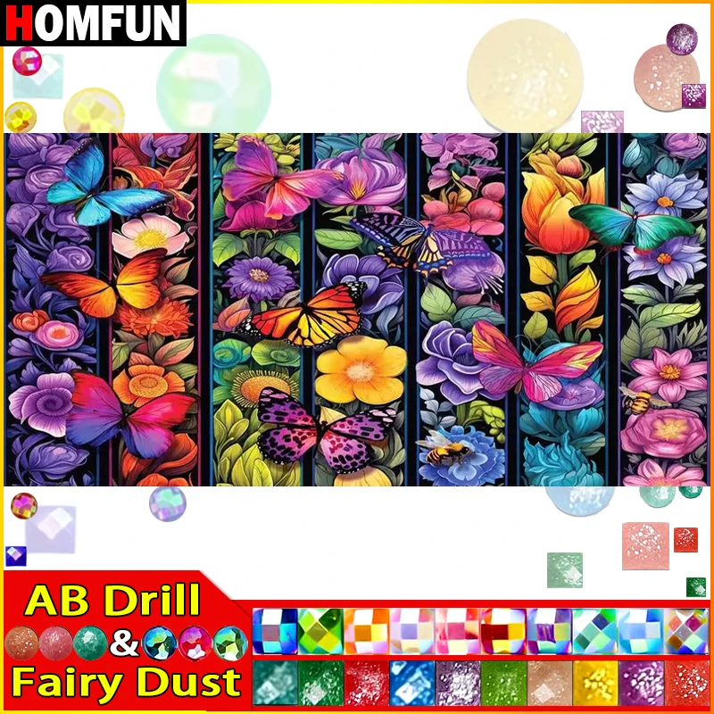 

HOMFUN Набор для алмазной вышивки «бабочка, цветок»