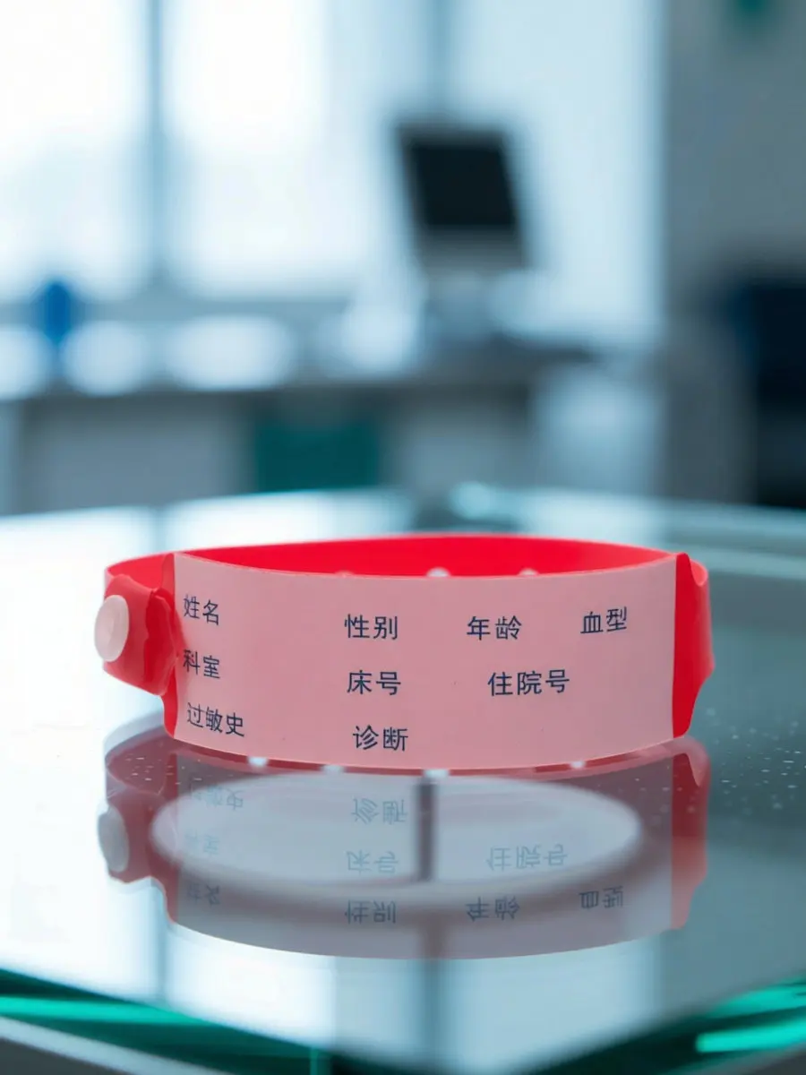 100Pcs Waterproof Disposable Adult Patient Wristbands Hospital Identification Bracelets Clear Print Secure Fit Elastic