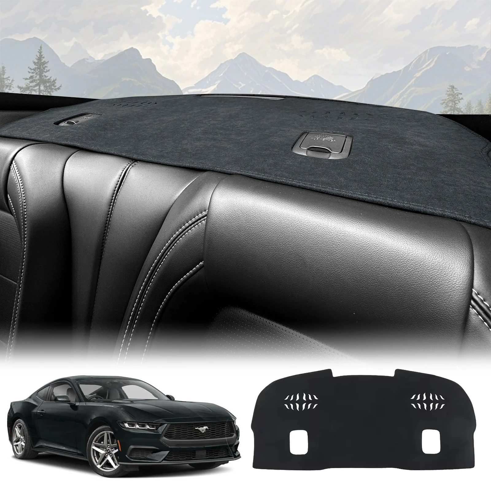 for Ford Mustang 2024 2025 2026 Accessories Car Dashboard Mat Sunshade Protective Carpet Dash Mat Dashmat Anti-Slip