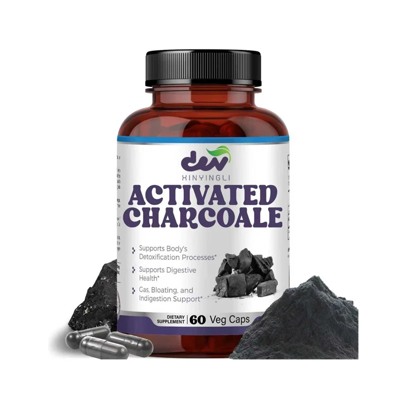 Activated Carbon 1300mg - Advanced Digestive Cleansing, Helps with Bloating and Bloating, 60 Vegetarian Capsules