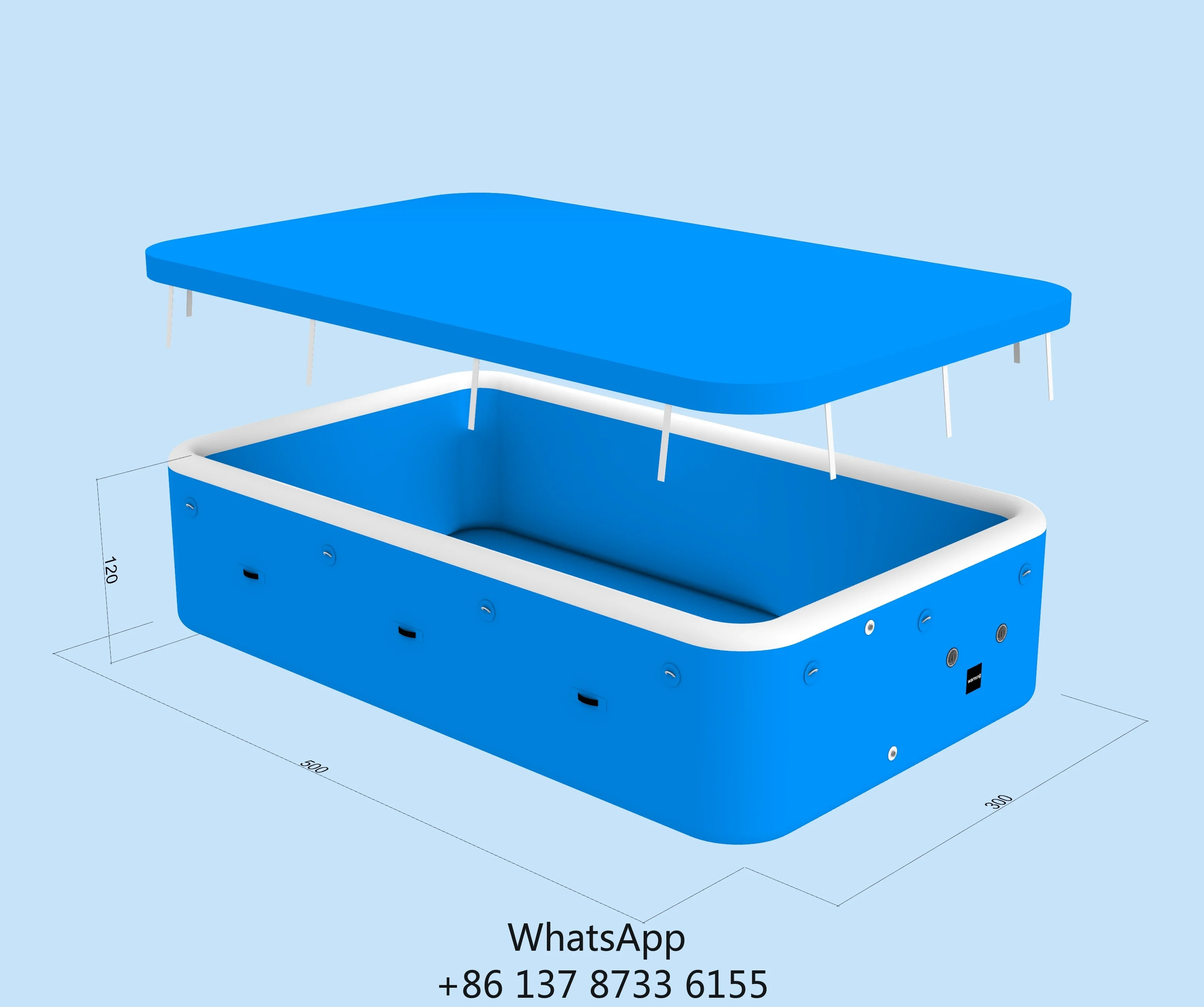 High Quality Durable Rectangular PVC Inflatable Swimming Pool For Children Giant Drop Stitch Design Portable & Waterproof