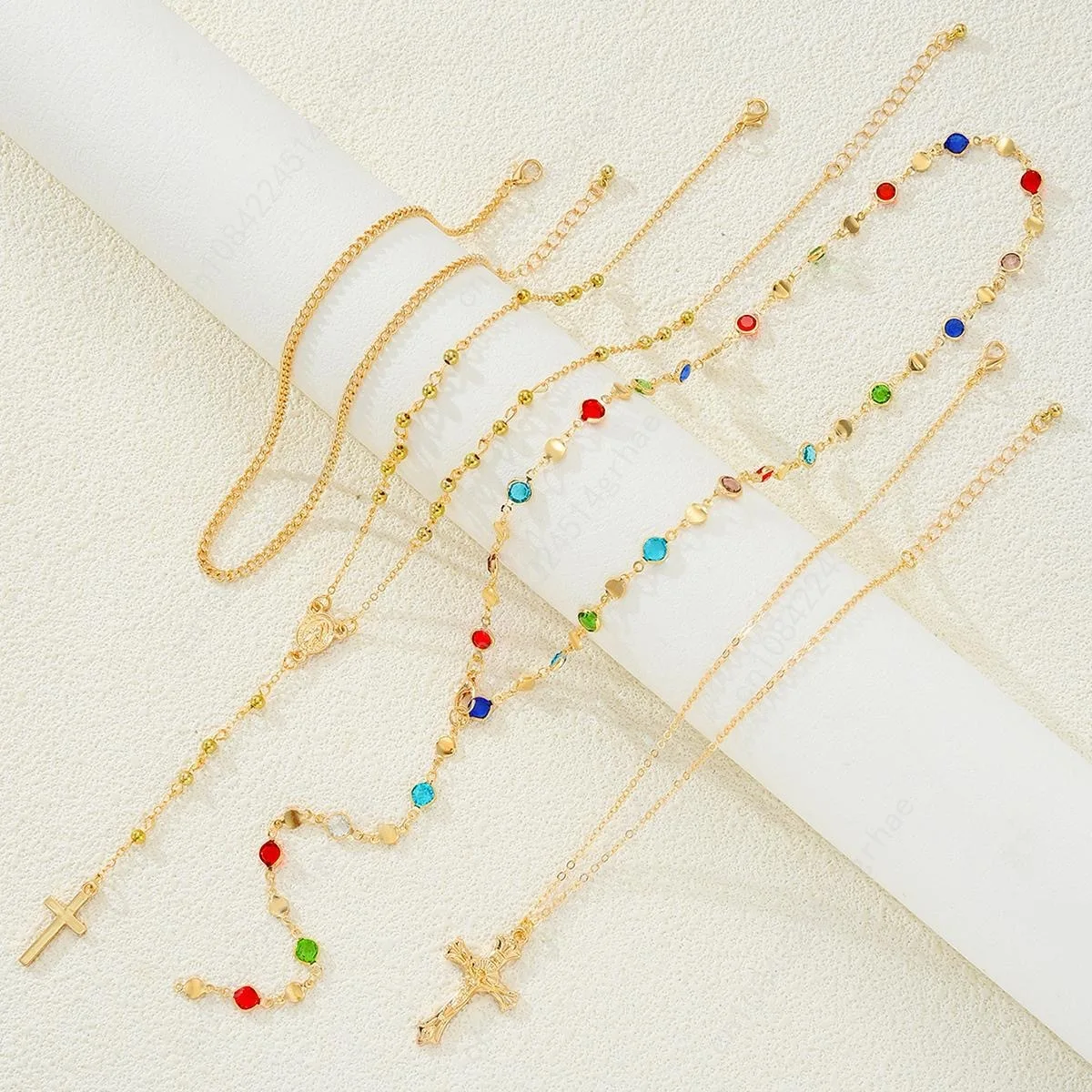 العصرية يسوع الصليب قلادة المختنق قلادة للنساء 2025 الملونة كريستال سلسلة مجوهرات المسيحية هدية نمط الهيب هوب #4