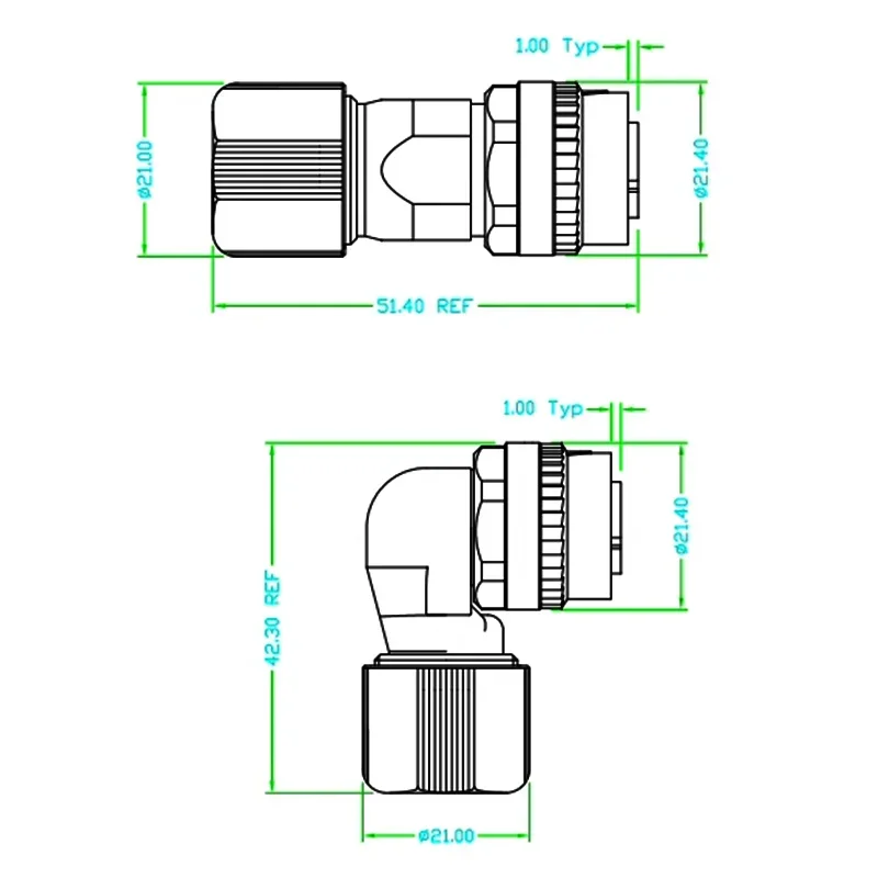 CM10-R10P Metal Servo Motor Encoder 1394-SM-6P Aviation Plug 10 Pin Elbow Male Female Socket Applicable To Yaskawa Mitsubishi