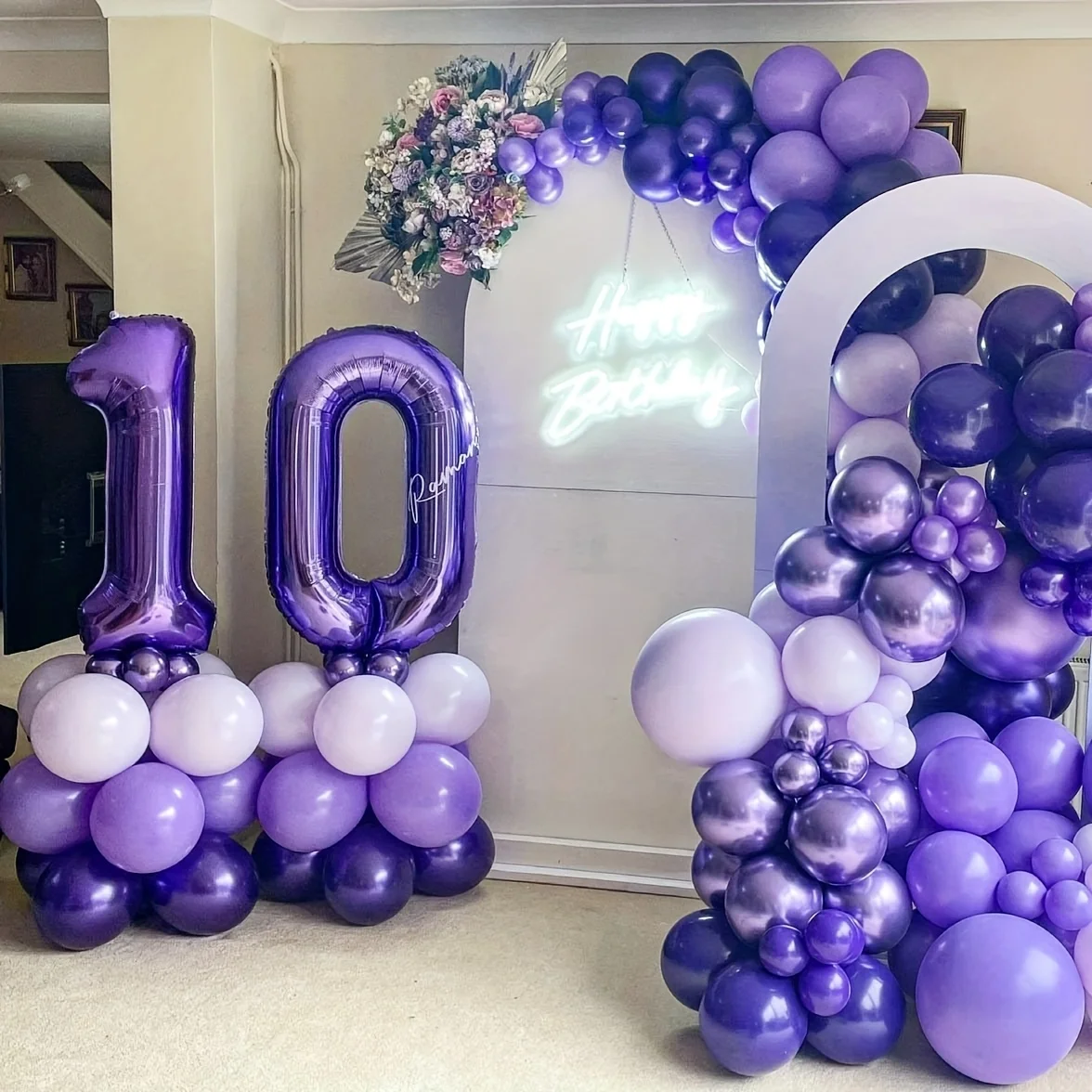 32 inch Purple Number Foil Balloons 10 13 15 18 21 30 35 40 50 60 Years Adult Birthday Anniversary Decoration Supplies Gifts