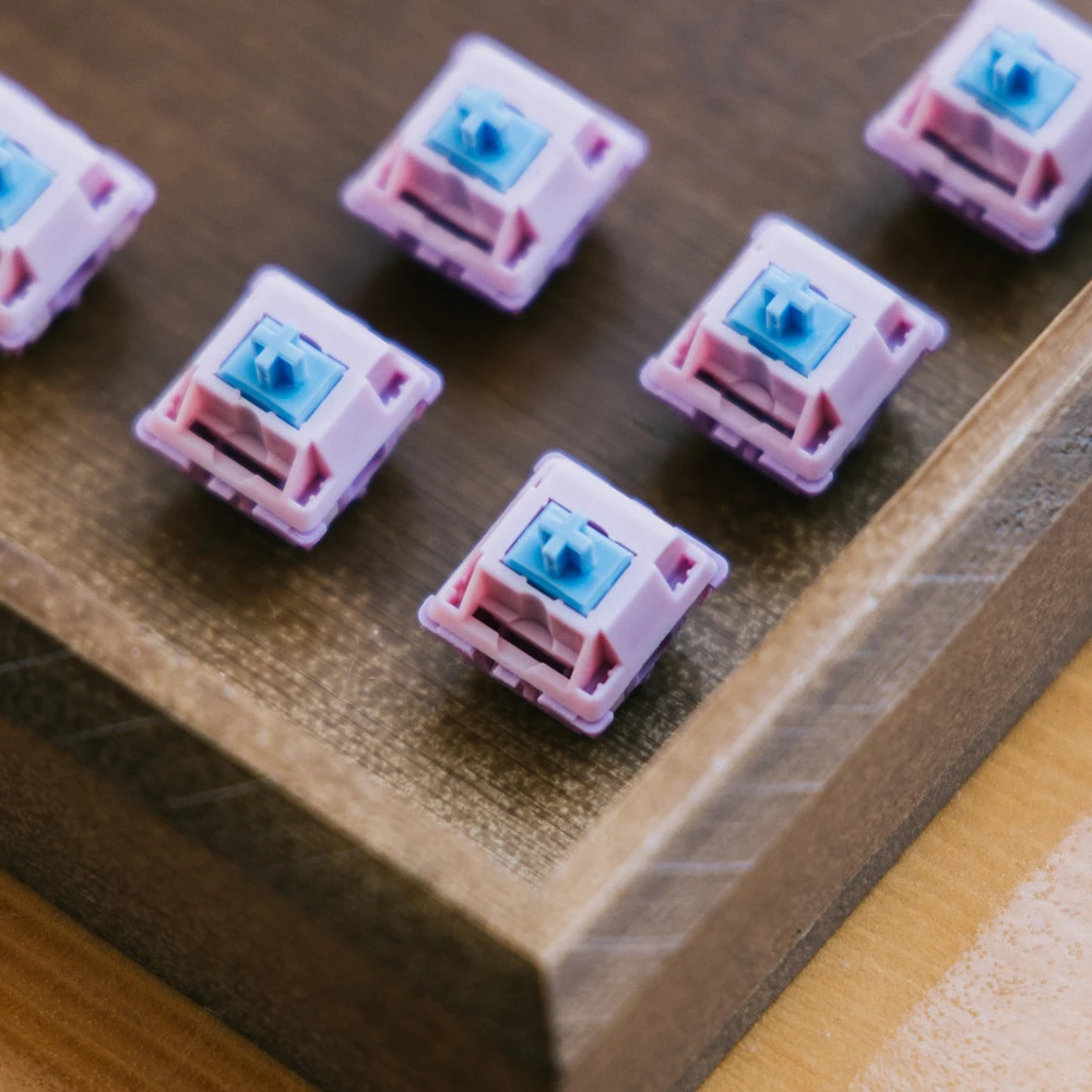 

JWK Lotus Switch for Mechanical Keyboard Linear 60g 5 Pins Nylon Pink Purple Blue Stem 20mm Dual Stage Gold Plate Spring GK61