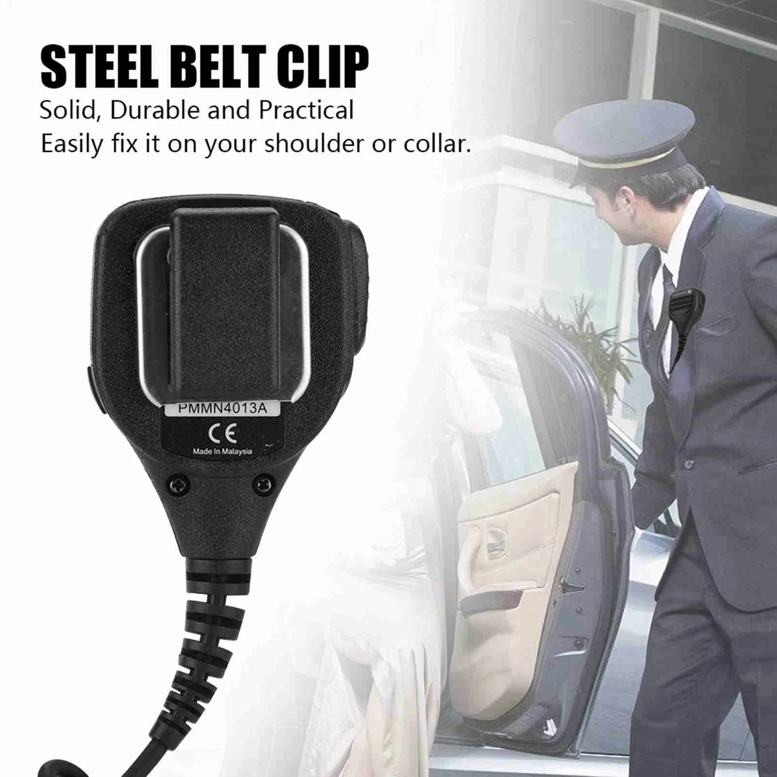 Handmicrofoon Handheld luidsprekermicrofoon 3,5 mm hoofdtelefoonaansluiting Luidsprekermicrofoon Talkie Radio Handmicrofoon met stalen riemclip Handmicrofoon