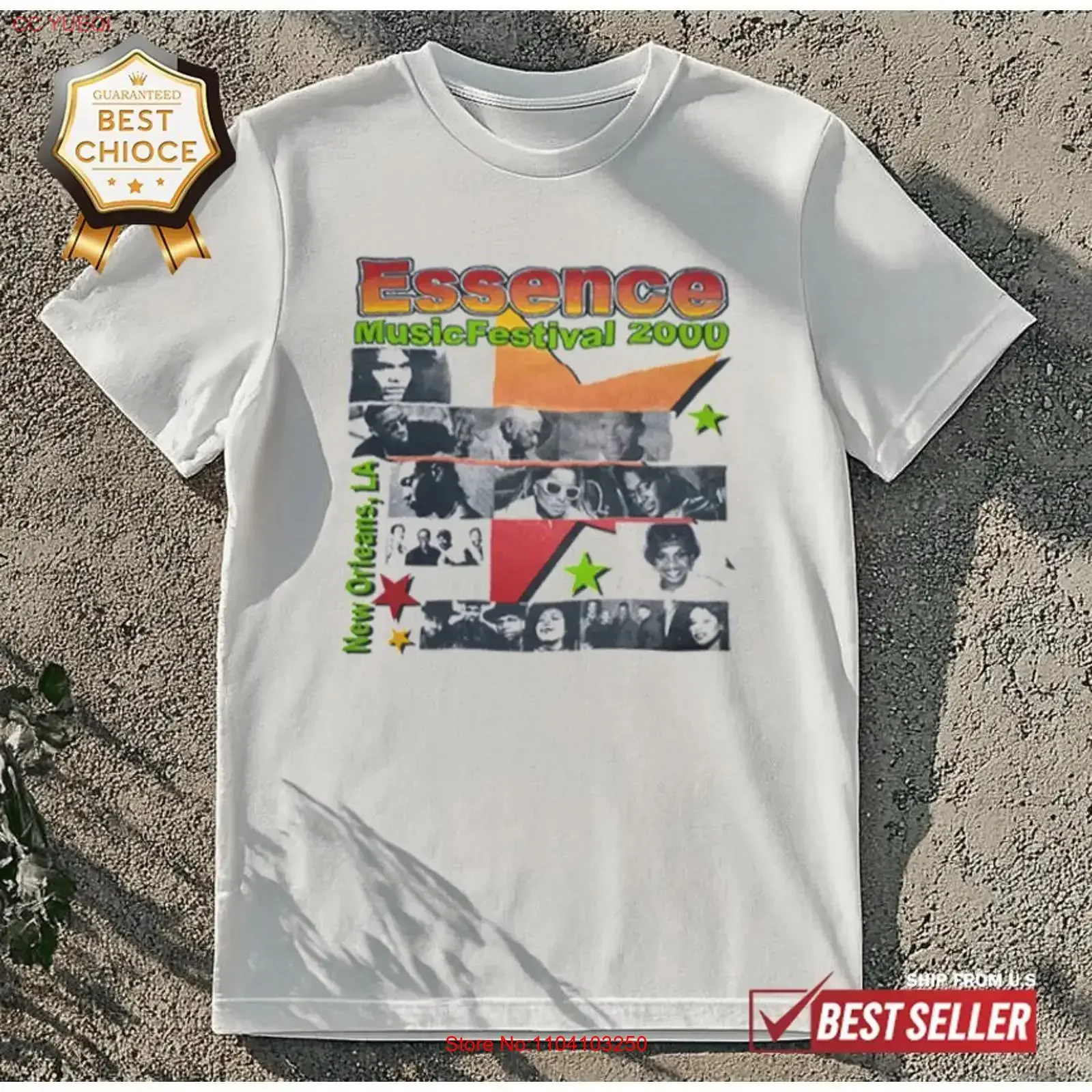 Essence Festival 2000 New Orleans LA T Shirt V447D3 vintage Washed streetwear Breathable fashion Soft homme graphic