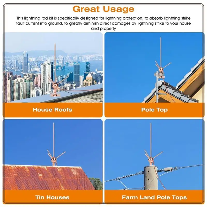 Koperen messing staafset Verwijderbaar beschermingsapparatuursysteem Forpole Top House Safety